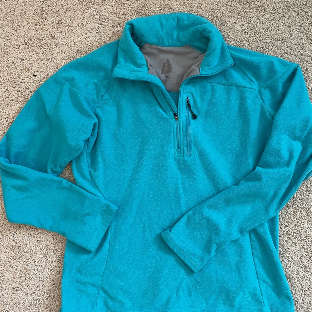 Eddie Bauer Women’s Quarter  1/4 Zip Fleece. Large Teal EUC